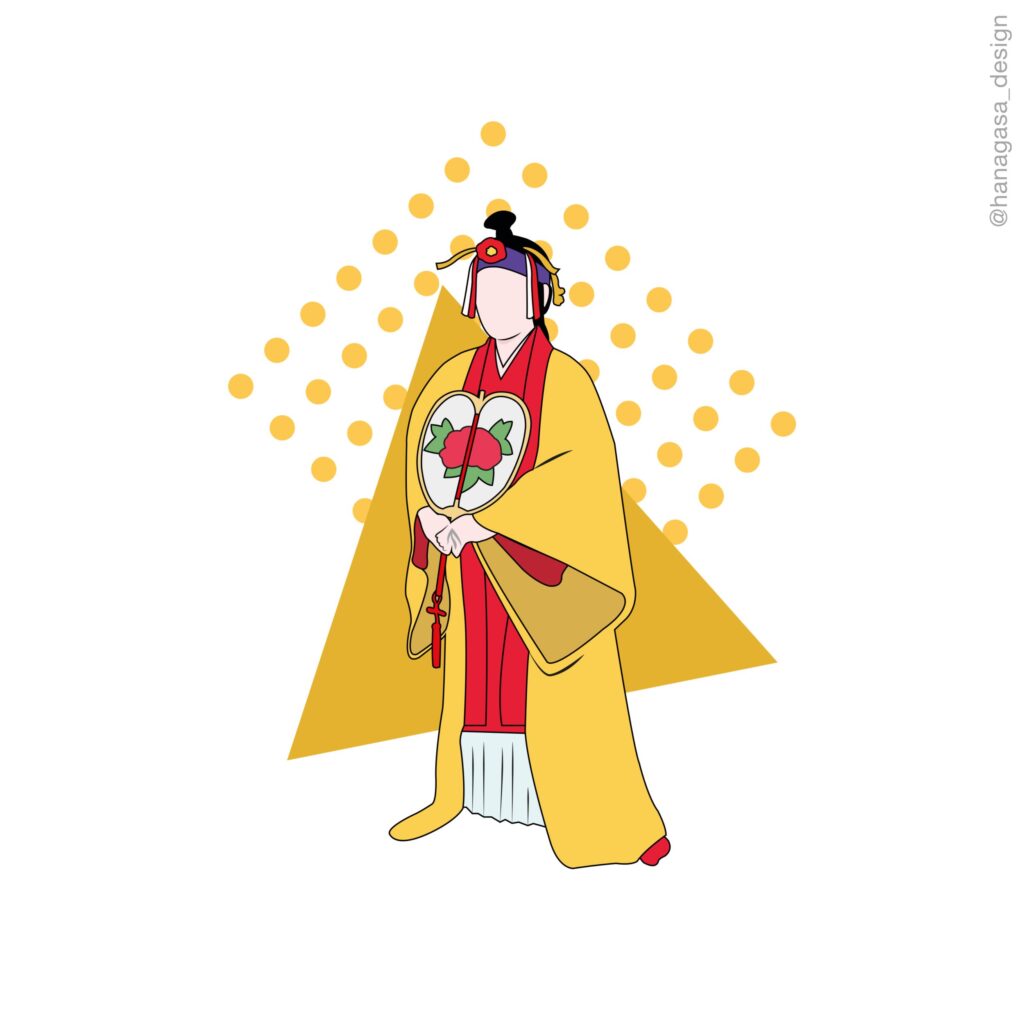 琉球古典舞踊 女踊り「作田節（作田）」のイラスト