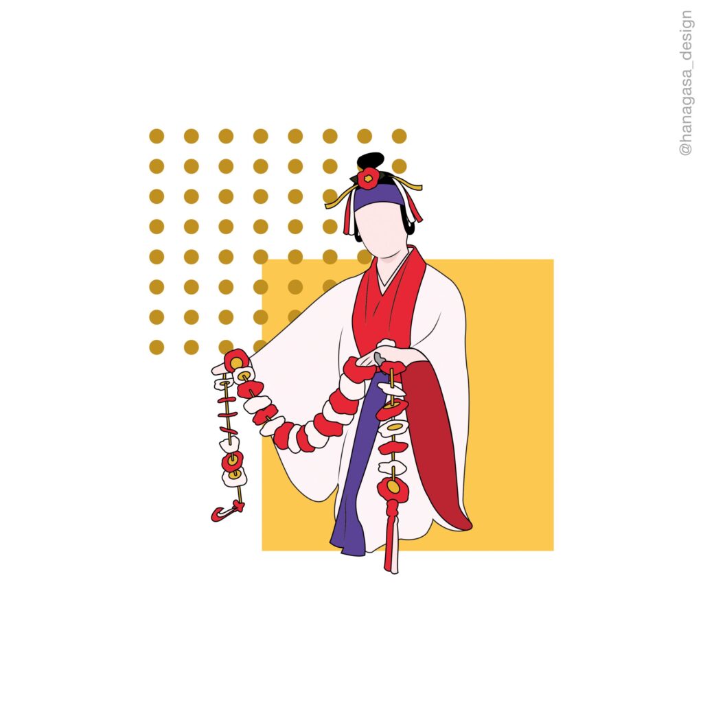 琉球古典舞踊 女踊り「本貫花」のイラスト