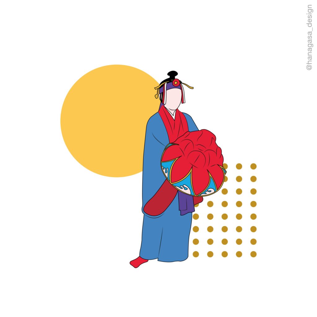 琉球古典舞踊 女踊り「伊野波節」のイラスト