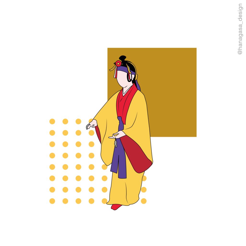 琉球古典舞踊 女踊り「苧引」のイラスト