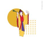 琉球古典舞踊  女踊り「稲まづん」のイラスト