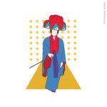 琉球古典舞踊　女踊り「本嘉手久」のイラスト
