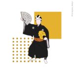 琉球古典舞踊　二才踊り「上り口説」のイラスト