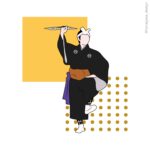 琉球古典舞踊 二才踊り「江佐節」のイラスト