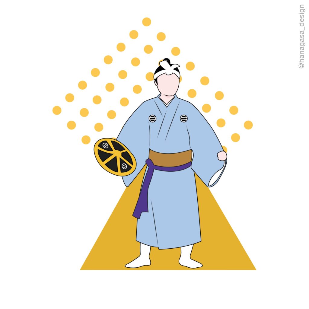 琉球古典舞踊 二才踊り「湊くり節」のイラスト