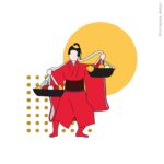 琉球古典舞踊 若衆踊り「若衆揚口説」のイラスト