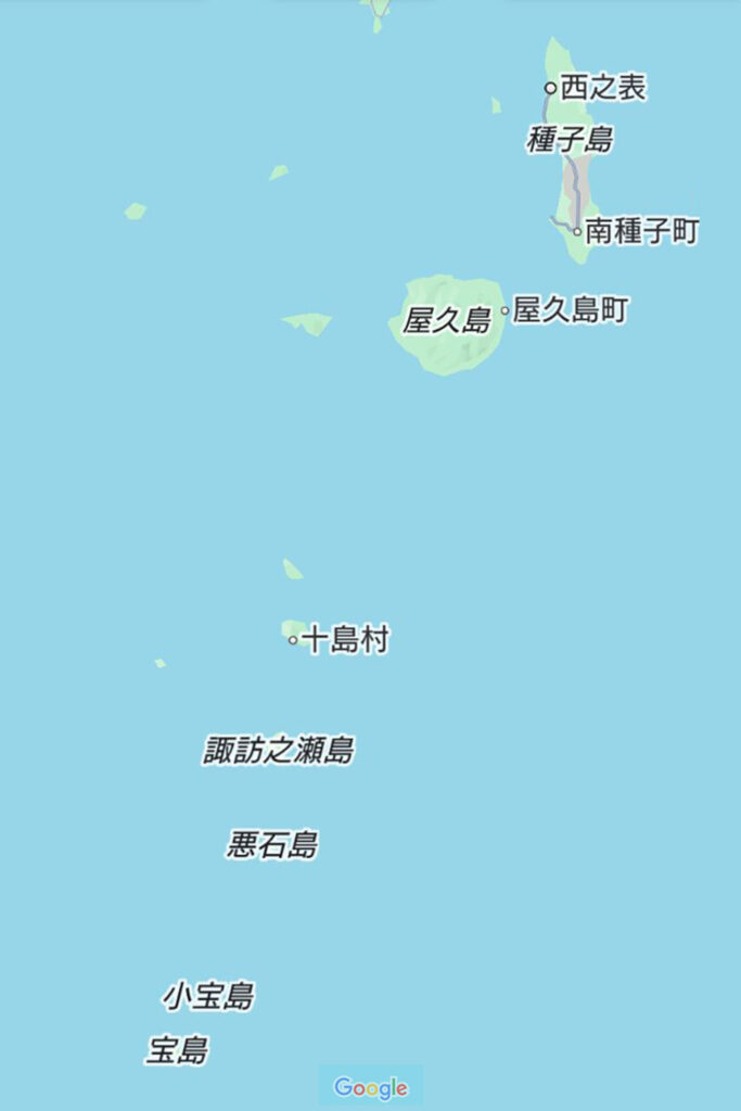 トカラ列島の地図